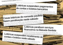 montagem com recortes de manchete de jornal